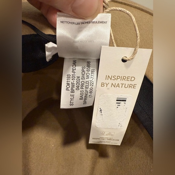 Natural Reflections Wool Felt Tan Wide Brim Hat w/ Patterned Aztec Band Safari - Picture 7 of 9